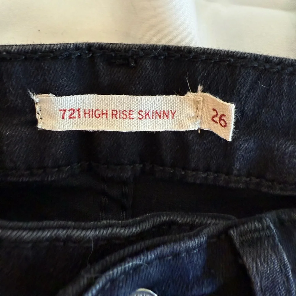 LEVI’S 721 High Rise Skinny Women's Black Jeans - Size 26 - Picture 6 of 7